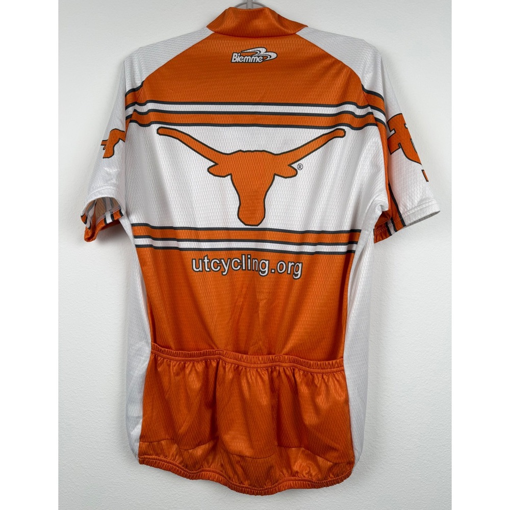 Biemme Cycling Jersey Mens XXL Orange White Excellent UT Longhorns Italy Sport